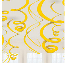 Swirl decoratie Sunshine Yellow - 12 stuks