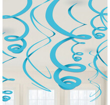 Swirl decoratie Caribbean Blauw - 12 stuks