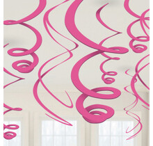 Swirl decoratie Bright Pink - 12 stuks