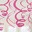 Amscan Swirl decoratie Bright Pink - 12 stuks