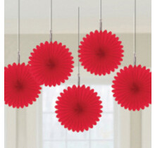 Fan decoratie Appel Rood - 5 stuks