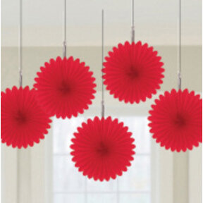 Fan decoratie Appel Rood - 5 stuks