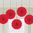 Amscan Fan decoratie Appel Rood - 5 stuks