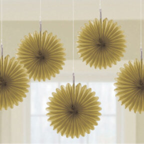 Fan decoratie Goud - 5 stuks