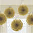 Amscan Fan decoratie Goud - 5 stuks