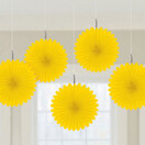 Fan decoratie Sunshine Yellow - 5 stuks