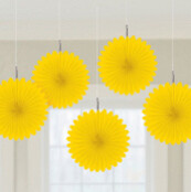 Fan decoratie Sunshine Yellow - 5 stuks Fan decoratie Sunshine Yellow - 5 stuks