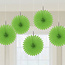 Amscan Fan decoratie Kiwi Groen - 5 stuks