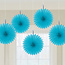 Amscan Fan decoratie Caribbean Blauw - 5 stuks