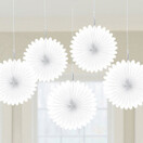 Fan decoratie Frosty White - 5 stuks