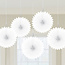 Amscan Fan decoratie Frosty White - 5 stuks