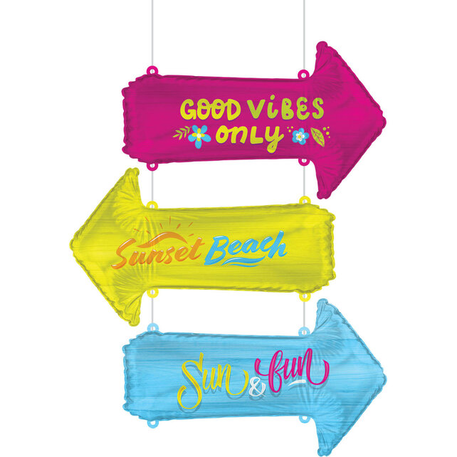 Zomer Folieballon Pijlen - 3 stuks