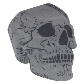 Schedel servetten Halloween - 16 stuks