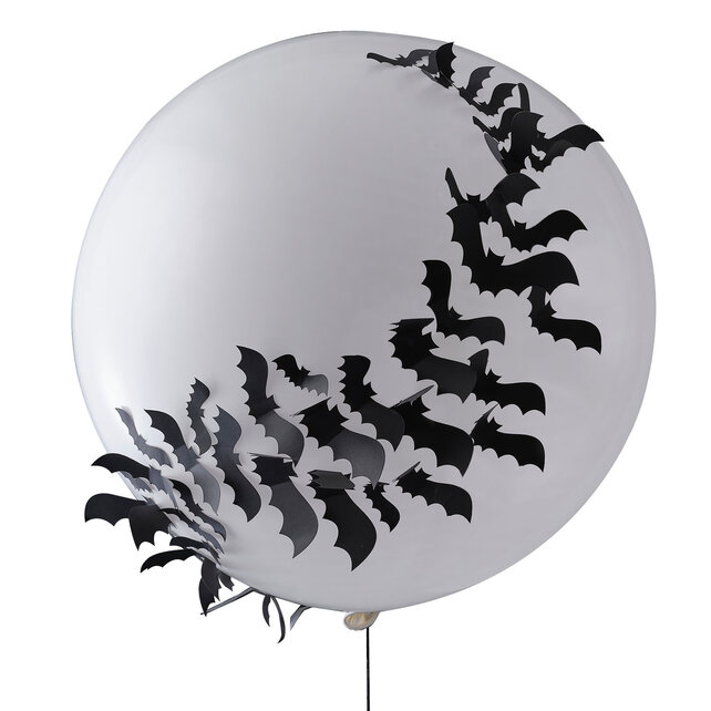 Halloween ballon met vleermuizen 3D effect Halloween ballon met vleermuizen 3D effect