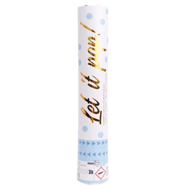 Party popper lichtblauw - 28cm - papier