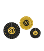 Waaier 20 jaar Goud Zwart