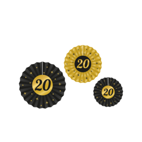 Waaier 20 jaar Goud Zwart