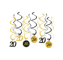 Swirl draaislinger 20 jaar goud zwart