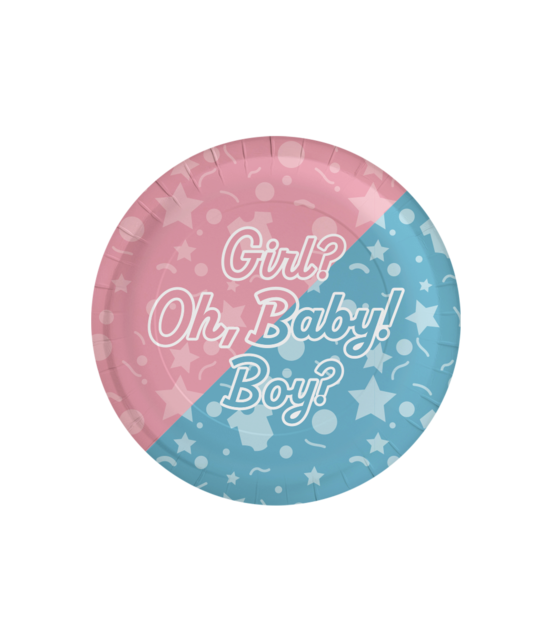 Gender Reveal - Borden - 8 stuks - 23cm