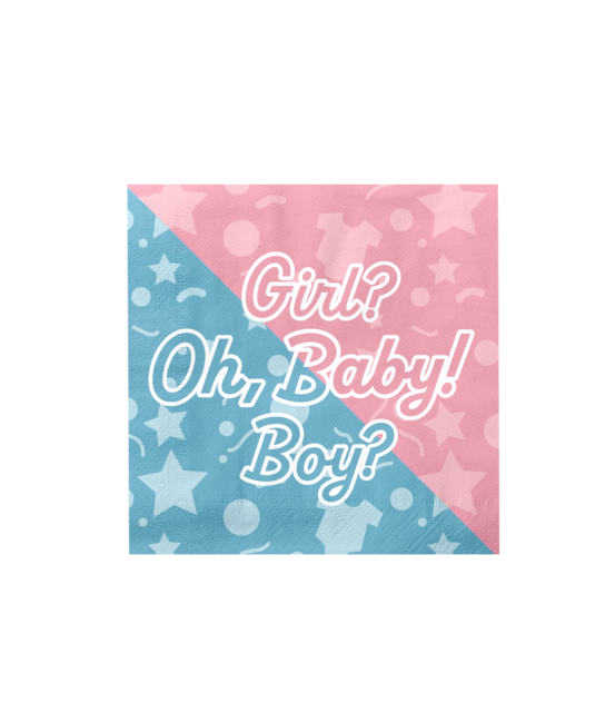 Gender Reveal - Servetten - 16 stuks Gender Reveal - Servetten - 16 stuks