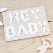 Babyshower gastenboek Hey Baby - puzzel