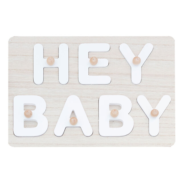 Babyshower gastenboek Hey Baby - puzzel