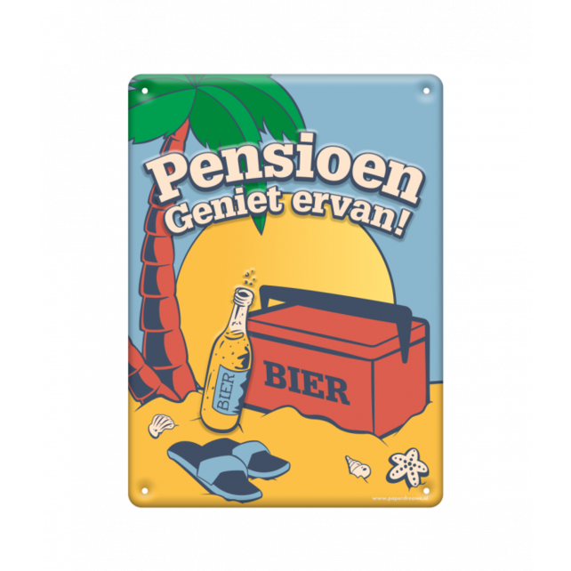 Pensioen Cartoon - Metalen bord Pensioen Cartoon - Metalen bord