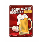 Metalen bord goede wijn