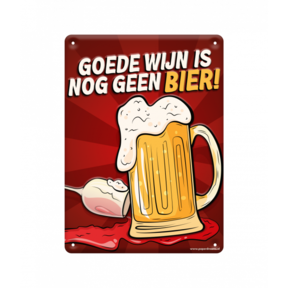 Metalen bord goede wijn