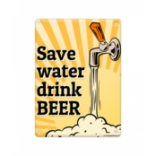 Metalen bord save water