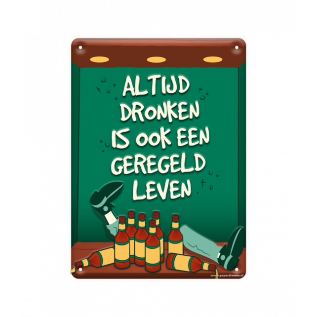 Metalen bord altijd dronken