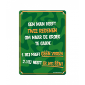 Metalen bord twee redenen