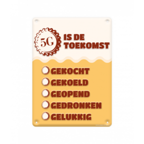 Metalen bord 5G is de toekomst
