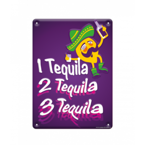 Metalen bord drink tequilla