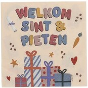 Servetten 'Welkom Sint & Pieten' - Sint en Pieten - 12,5 x 12,5 cm - 20 stuks