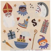 Servetten 'Welkom Sint & Pieten' - Sint en Pieten - 12,5 x 12,5 cm - 20 stuks