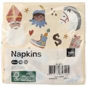 Servetten 'Welkom Sint & Pieten' - Sint en Pieten - 12,5 x 12,5 cm - 20 stuks