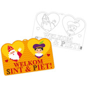 Deurbord Sint en Piet Kleurplaat - 58x37cm Deurbord Sint en Piet Kleurplaat - 58x37cm