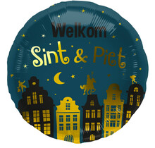 Folieballon 'Welkom Sint & Piet' - 45 cm