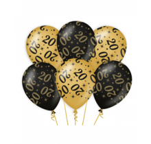 Ballonnen 20 jaar Goud Zwart