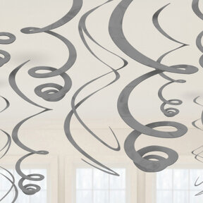 Swirl decoratie Zilver - 5 stuks