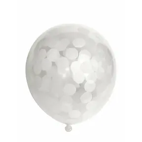 Ballonnen Confetti Wit - 6 stuks - 30cm