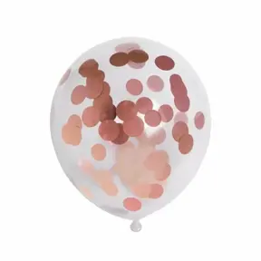 Ballonnen Confetti Rosé goud - 6 stuks - 30cm