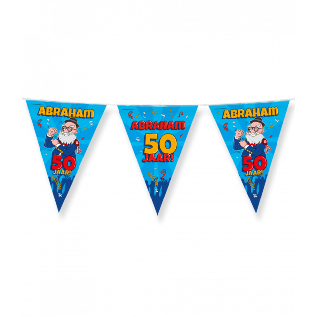Abraham Cartoon - Vlaggenlijn - 10 meter Abraham Cartoon - Vlaggenlijn - 10 meter