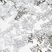 Tafelconfetti LOVE zilver