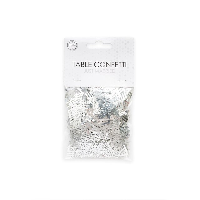 Just married tafelconfetti zilver