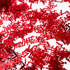 Just married tafelconfetti rood