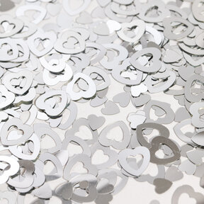 Tafelconfetti open hart zilver
