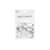 Tafelconfetti open hart zilver