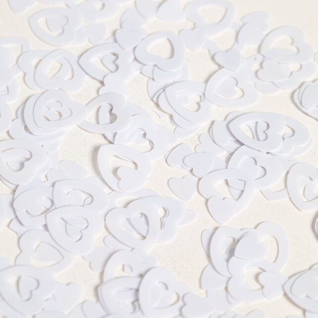 Tafelconfetti open hart wit